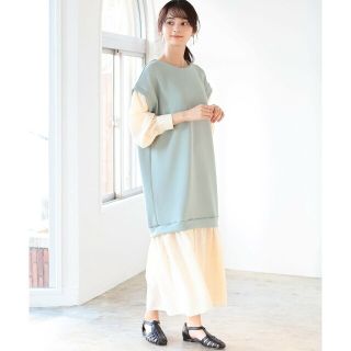 ビームス(BEAMS)の【MINT】BEAMS HEART / ドッキング コンビワンピース(ロングワンピース/マキシワンピース)