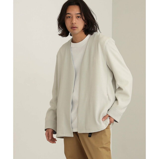 【BEIGE】BEAMS HEART / ノーカラー シャツ ジャケット