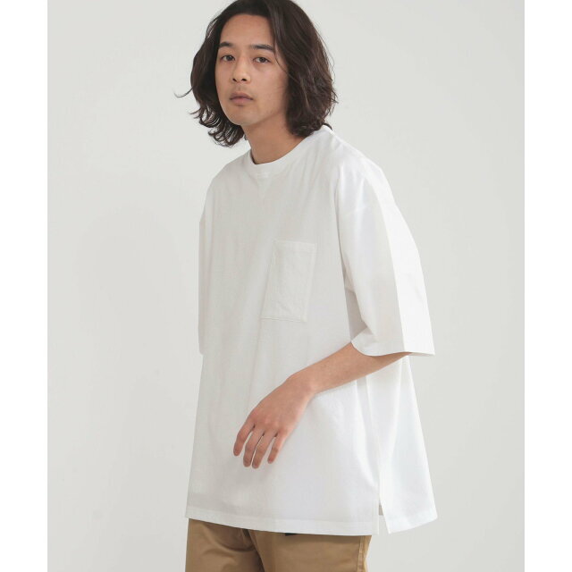 【WHITE】BEAMS HEART / シアサッカー ポケット Tシャツ 3