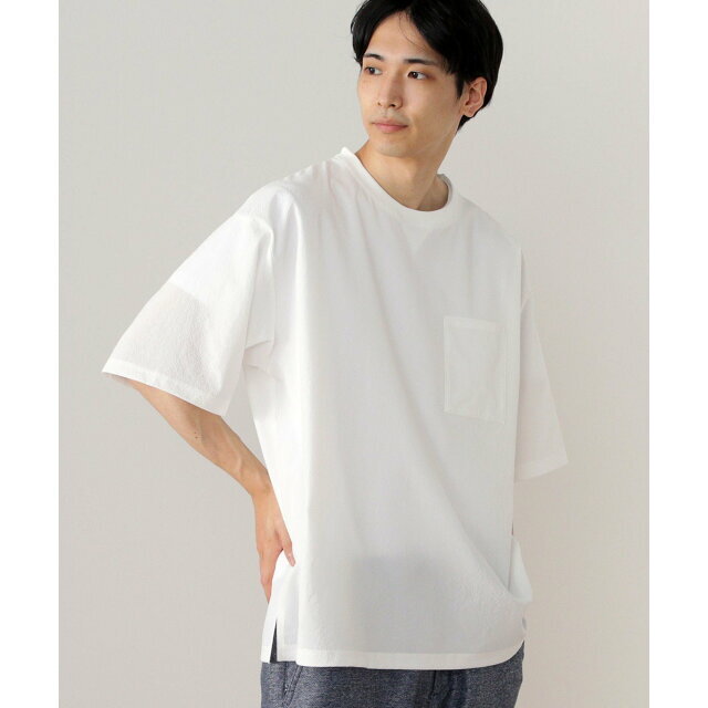 【WHITE】BEAMS HEART / シアサッカー ポケット Tシャツ 7