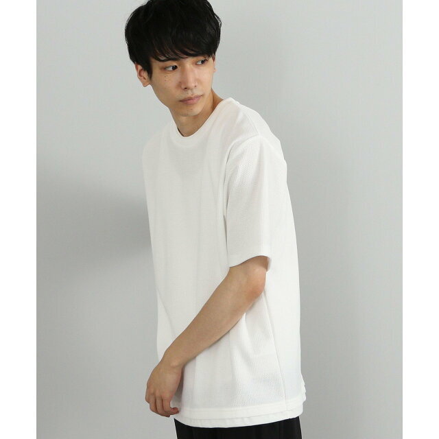 【WHITE】BEAMS HEART / ドライメッシュ フェイクレイヤー Tシャツ 3