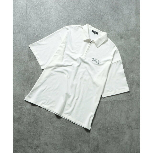 BEAMS(ビームス)の【WHITE】BEAMS HEART / ハーフジップ ビッグ ポロシャツ メンズのトップス(ポロシャツ)の商品写真