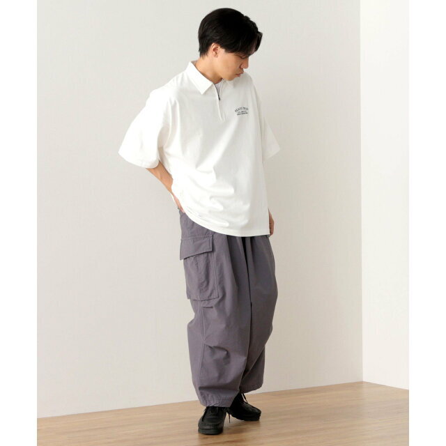 BEAMS(ビームス)の【WHITE】BEAMS HEART / ハーフジップ ビッグ ポロシャツ メンズのトップス(ポロシャツ)の商品写真