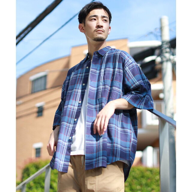 BEAMS(ビームス)の【BLUE】BEAMS / スモーク チェック イージーフィット シャツ その他のその他(その他)の商品写真