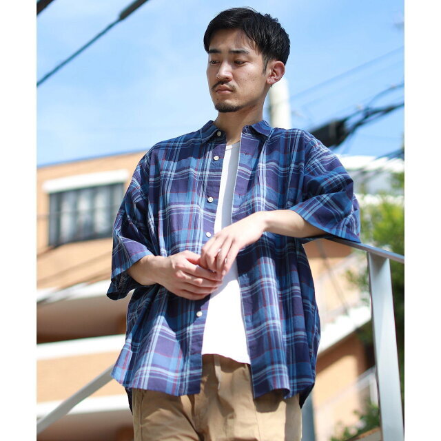 BEAMS(ビームス)の【BLUE】BEAMS / スモーク チェック イージーフィット シャツ その他のその他(その他)の商品写真