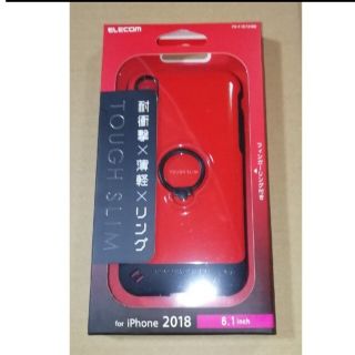 エレコム(ELECOM)の㉗エレコム iPhone XR TOUGH SLIM リング付 レッド(モバイルケース/カバー)