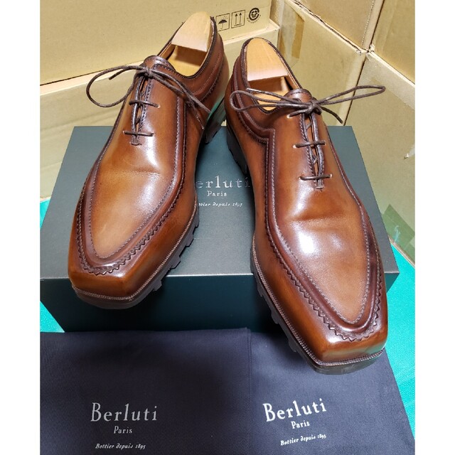 UK85カラー【未使用】ベルルッティ　Berluti　ウルティマ　ピカソ　ブラウン　8ハーフ