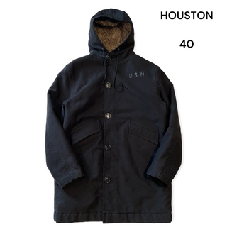 HOUSTON ヒューストン N2 デッキコート デッキジャケット 40 黒 ...