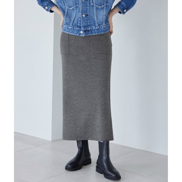 SLOBE IENA(スローブイエナ)の【新品未使用】SLOBE IENAウォッシャブルミラノリブタイトスカート レディースのスカート(ロングスカート)の商品写真