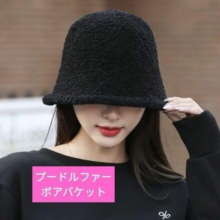 即日発送♡プードルファーボアバケットハット冬用　レディース　可愛い(その他)