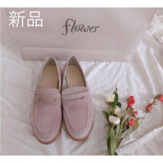 フラワー(flower)の新品　flower　ピンク　コーデュロイ　ローファー　靴(ローファー/革靴)