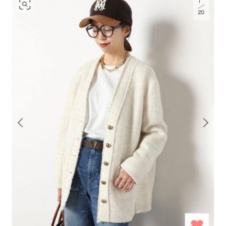 DEUXIEME CLASSE - TWEED カーディガン ジャケット WHITE(muse)の通販