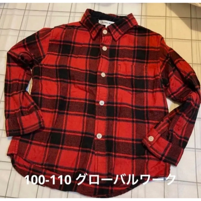 GLOBAL WORK(グローバルワーク)のグローバルワーク　キッズ　100-110 ネルシャツ キッズ/ベビー/マタニティのキッズ服男の子用(90cm~)(その他)の商品写真