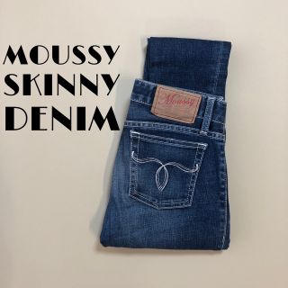 マウジー(moussy)のMOUSSY マウジー ホワイトステッチ スキニーデニム　395(デニム/ジーンズ)