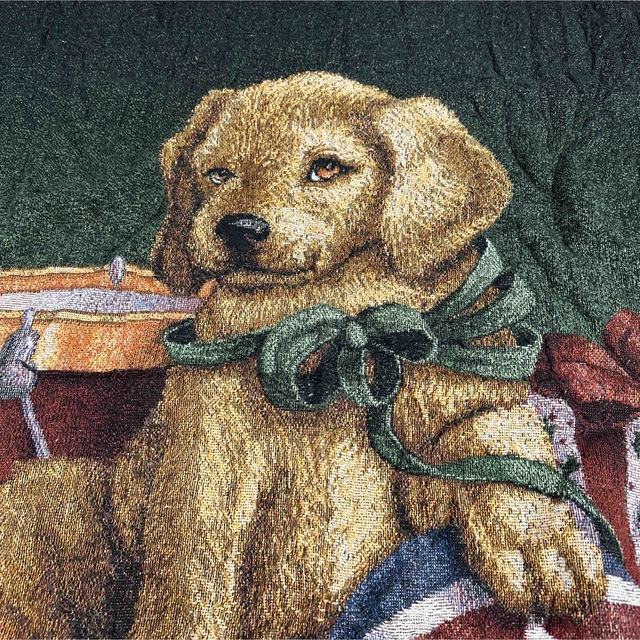 ラブラドール　クリスマス　犬　マルチカバー　ビンテージラグ　145x125
