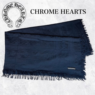 クロムハーツ(Chrome Hearts)の【希少】CHROME HEARTS カシミヤ100% ストール ロゴ織柄(マフラー)