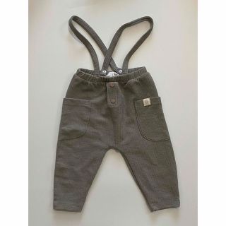 ザラキッズ(ZARA KIDS)のzarakids サスペンダーパンツ 9-12M グレー(パンツ)