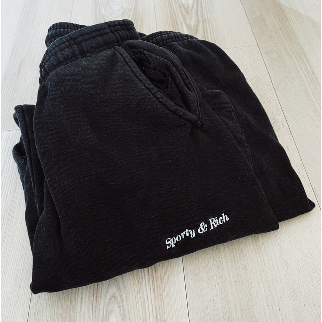 SPORTY&RICH  black スウェットパンツ