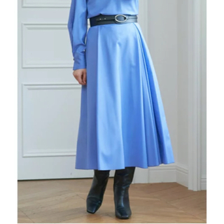 アナイ(ANAYI)のアナイ　ウールフレアスカート　ブルー　36(ロングスカート)