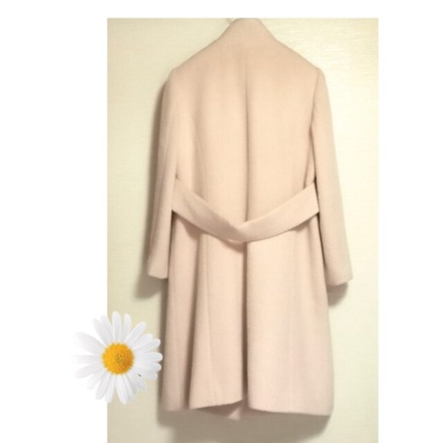 Leilian フォックスファー アルパカ混 ウール シャギー ロングコート