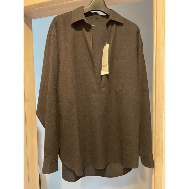 COMOLI - comoli 22AW ウールビエラスキッパーシャツ 1 charcoal COMOLI - comoli 22AW ウールビエラスキッパーシャツ 1 charcoal