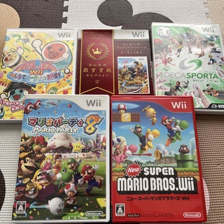 ウィー(Wii)のwii5本セット　マリオ、太鼓の達人、マリオパーティー(家庭用ゲームソフト)
