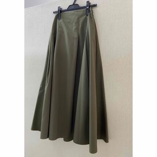 ラウンジドレス(Loungedress)のラウンジドレス購入　カーキメモリースカート　新品未使用タグ付き(ロングスカート)