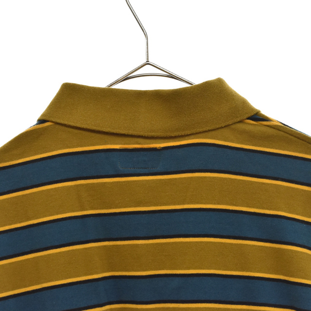 Supreme(シュプリーム)のSUPREME シュプリーム 18AW Striped L/S Polo ストライプ長袖ポロシャツ イニシャル刺繍ボーダー長袖ポロ イエロー/ブルー メンズのトップス(ポロシャツ)の商品写真