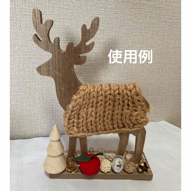 木製 ニットを着たトナカイオブジェ クリスマス 置物
