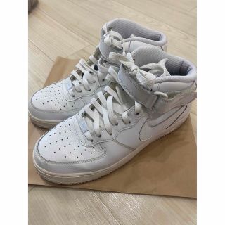 ナイキ(NIKE)のNIKE ナイキ エアフォース1 ワン ホワイト白 MID 27.5(スニーカー)