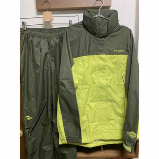 コロンビア(Columbia)のColumbia グラスバレーレインスーツ/イエロー/カーキ/PL0085(登山用品)