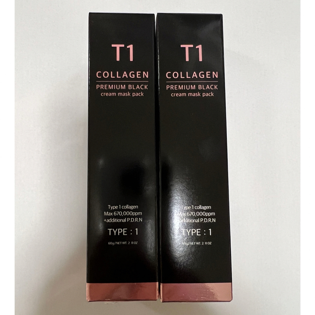 T1コラーゲンパック　T1 Collagen Premium Black コスメ/美容のスキンケア/基礎化粧品(パック/フェイスマスク)の商品写真