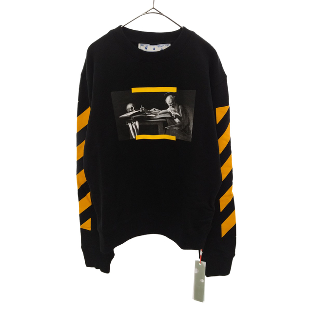 OFF-WHITE オフホワイト 21AW カラバッジョ アローロゴプリントクルーネックスウェットトレーナー ブラック OMBA025F21FLE0091084