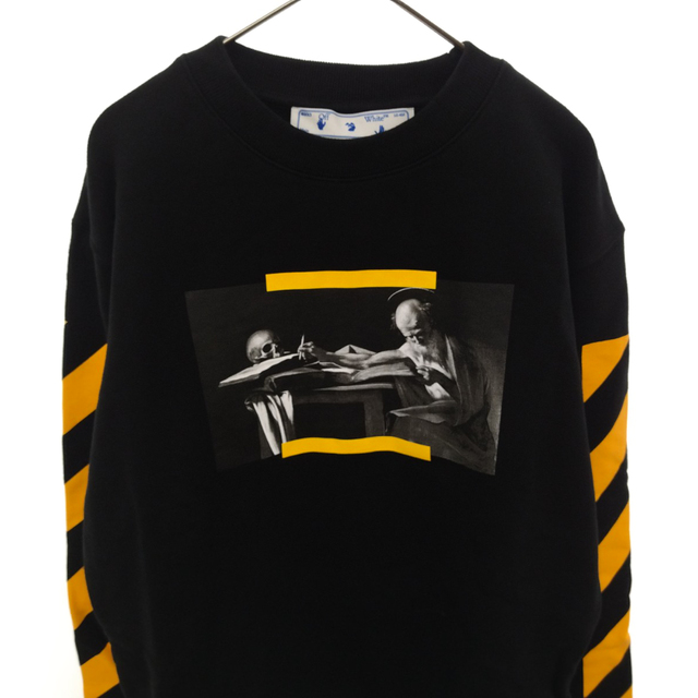 OFF-WHITE オフホワイト 21AW カラバッジョ アローロゴプリントクルーネックスウェットトレーナー ブラック OMBA025F21FLE0091084