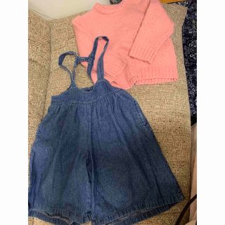 ザラキッズ(ZARA KIDS)のZARAニット　デニムサロペット  90(ニット)