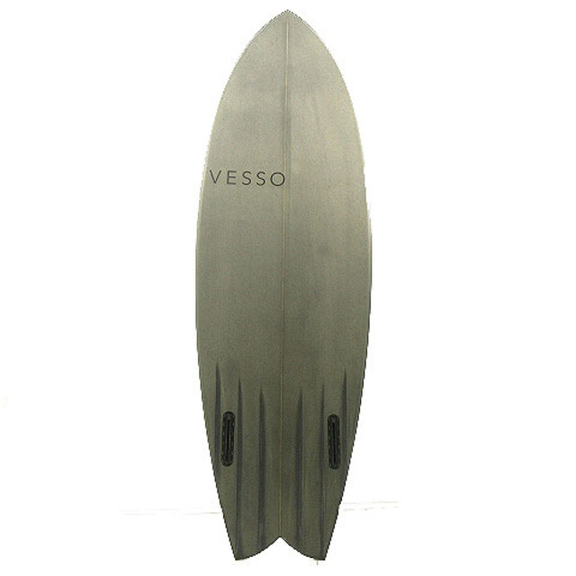 ベッソ VESSO 5’4” ツインフィン サーフボード グレー 同梱不可