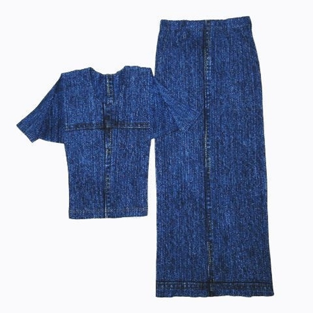 2022秋冬新作】 90s PLEATS PLEASE ISSEY MIYAKE デニムセットアップ