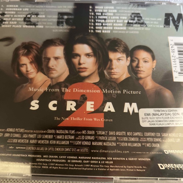 Scream 2/スクリーム2-マレーシア盤サントラ CD エンタメ/ホビーのCD(映画音楽)の商品写真