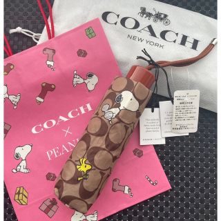 コーチ(COACH)のCOACH×PEANUTS★ミニアンブレラ　スヌーピー(傘)