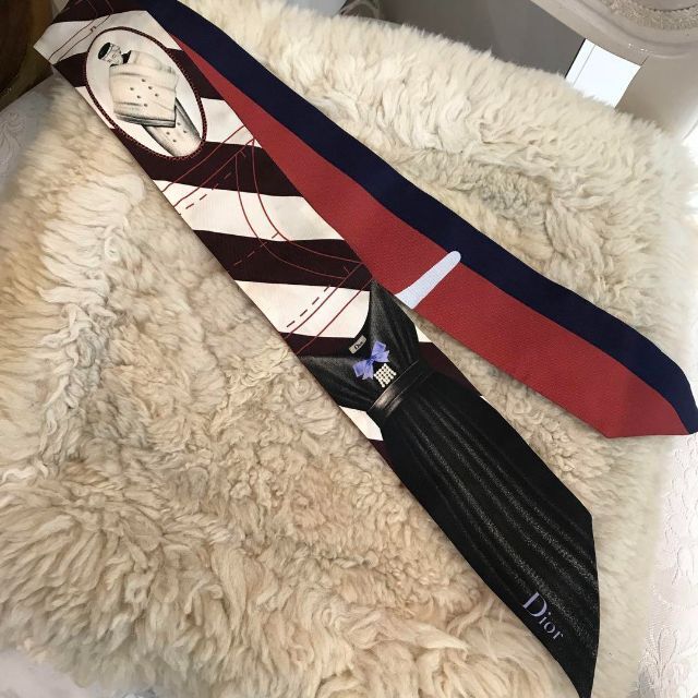 ☆美品☆Christian Dior ミッツァ シルクツイル スカーフ ロゴ 柄