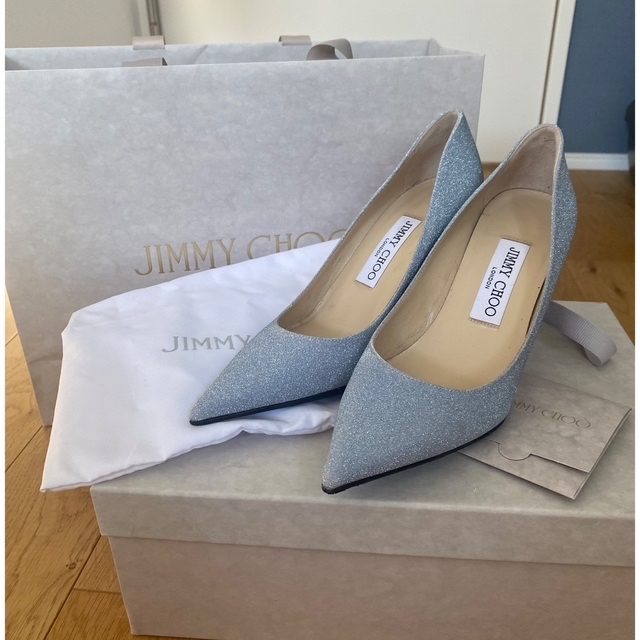 ジミーチュウ JIMMY CHOO グリッター ブルー パンプス 22.5センチ
