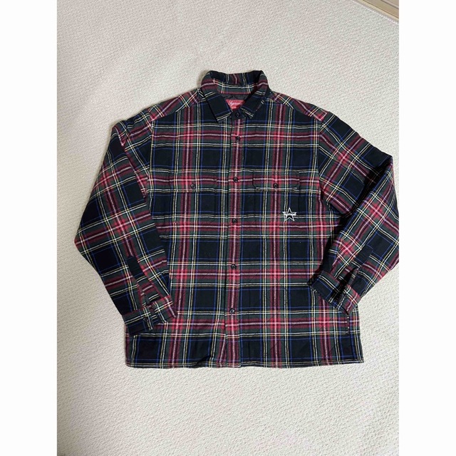 21FW Supreme Quilted Plaid Flannel Shirt