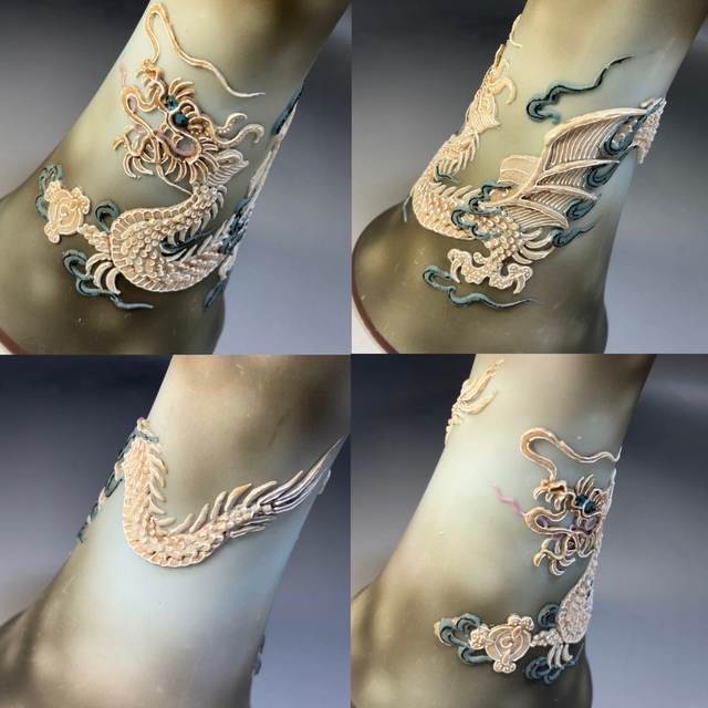 新生活 逸品 オールドノリタケ ドラゴン 盛り上げ 花瓶 激希少 高さ