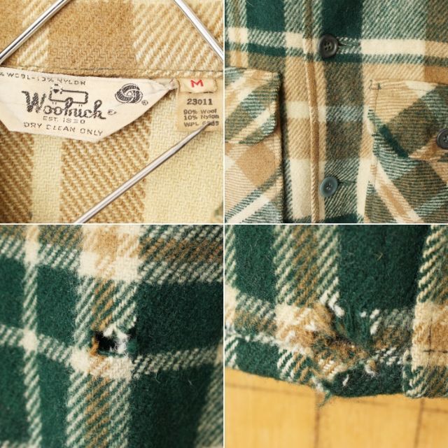 USA Woolrich ウールチェックシャツジャケット M グリーン aw11 1