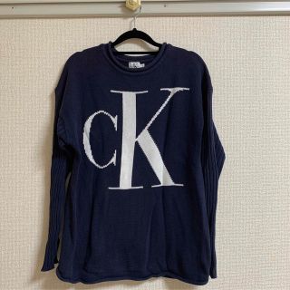 カルバンクライン(Calvin Klein)のckジーンズ　コットンセーター　ネイビー(ニット/セーター)