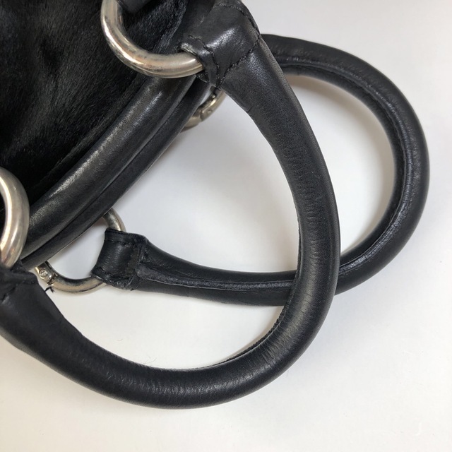 ハラコバック　黒バック レディースのバッグ(ハンドバッグ)の商品写真