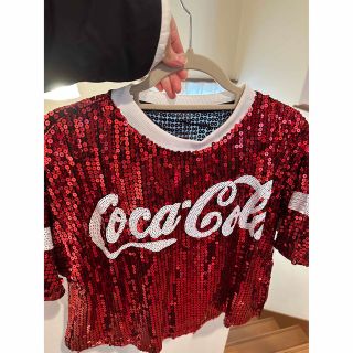 Coca Cola スパンコール　Tシャツ(Tシャツ/カットソー(半袖/袖なし))