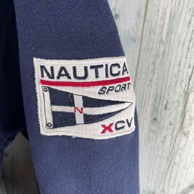90's nautica ノーティカ　小文字タグ　ロゴ刺繍　スエット　トレーナー