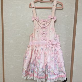 アンジェリックプリティー(Angelic Pretty)のウィッシュミーメル  サロペット  カチューシャ　ピンク　(サロペット/オーバーオール)