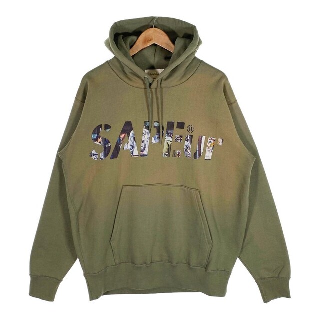 SAPEur サプール プルオーバー スウェットパーカー オリーブ Size L